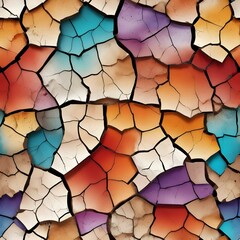 Cracked earth textures with colorful overlays