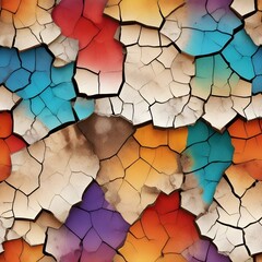Cracked earth textures with colorful overlays