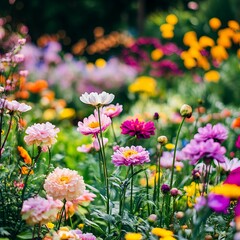 Fototapeta premium Cosmos flower blossom in garden
