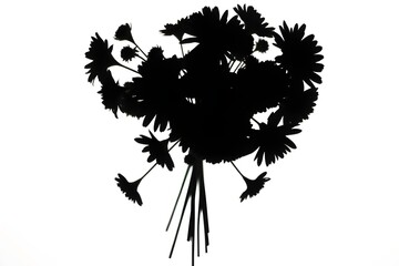 The wedding bunch of flowers lies on fallen leaves.