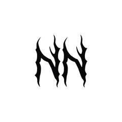 NN monogram logo design letter text name symbol monochrome logotype alphabet character simple logo