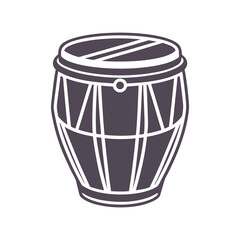Percussion Conga Musical Instrument Outline Illustration
