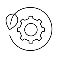 Ecology and Nature Green Icon. Concept of Green Technology, Climate Change, Environmental Sustainability Symbol in Minimal Style. Editable Stroke Vector Illustration Line Icon