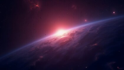 Fototapeta premium Stunning Earthrise Sunrise Space Wallpaper Background