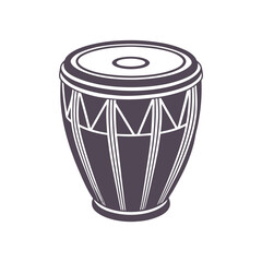 Percussion Conga Musical Instrument Outline Illustration