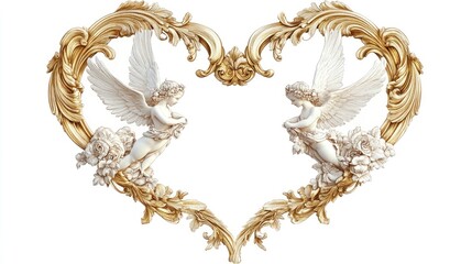 Valentine's love qpid frame art romantic setting decorative illustration heart design