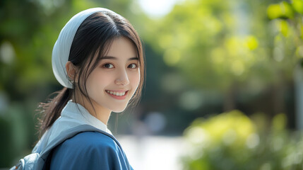 Chinese woman wearing native american traditional cloth pilgrim at event