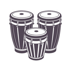 Conga Musical Instrument Silhouette Design Template Illustration