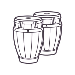 Conga Musical Instrument Silhouette Design Template Illustration