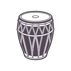 Conga Musical Instrument Silhouette Design Template Illustration