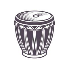 Conga Musical Instrument Silhouette Design Template Illustration