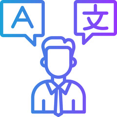 Bilingual line gradient icon
