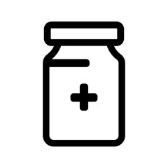Fototapeta premium medicine bottle icon black with outline style