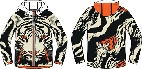 Tiger Print Jacket or Zebra Print Seamless Pattern and background design