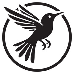 Silhouette of a bird on white background