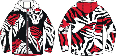 Tiger Print Jacket or Zebra Print Seamless Pattern and background design