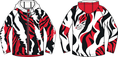 Tiger Print Jacket or Zebra Print Seamless Pattern and background design