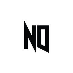NO monogram logo design letter text name symbol monochrome logotype alphabet character simple logo
