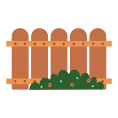 cartoon wooden fence transparent background