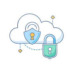 cloud security icon, cloud security vector illustration-simple illustration of cloud security, perfect for cloud security logos and icons