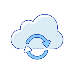 cloud sync icon, cloud sync vector illustration-simple illustration of cloud sync, perfect for cloud sync logos and icons