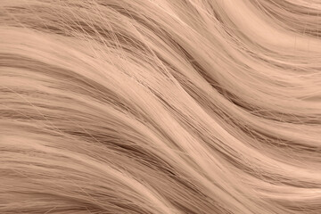 Beautiful hair in mocha mousse shade, closeup. Trendy color of 2025 year