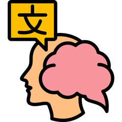 Language Skills lineal color icon