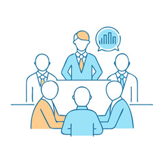 corporate meeting icon, corporate meeting vector illustration-simple illustration of corporate meeting, perfect for corporate meeting logos and icons