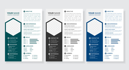 Creative clean CV design with vector file and fully editable. Best CV resume design for apply any company or Govt. job.
