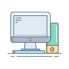 desktop computer icon, desktop computer vector illustration-simple illustration of desktop computer, perfect for desktop computer logos and icons