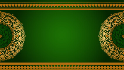 Vintage luxury golden mandala arabesque islamic pattern for wedding invitation