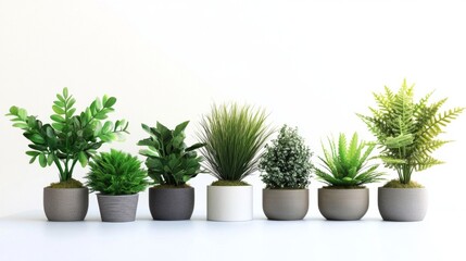 Obraz premium Modern Artificial Plants Arrangement: Stylish Greenery for Home and Office Decor