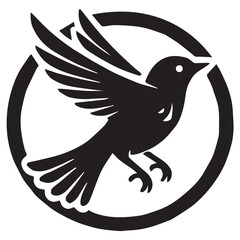 Silhouette of a bird on white background