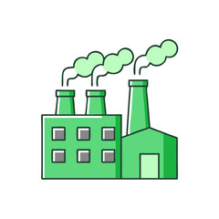 factory with green smoke icon, factory with green smoke vector illustration-simple illustration of factory with green smoke, perfect for factory with green smoke logos and icons