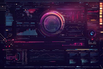 Business charts and data numbers. Business and financial investment. HUD infographic of financial. Information reports of business strategy for investment. Technology data analysis.