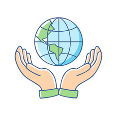 hands holding globe icon, hands holding globe vector illustration-simple illustration of hands holding globe, perfect for hands holding globe logos and icons