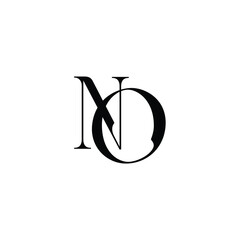 NO monogram logo design letter text name symbol monochrome logotype alphabet character simple logo