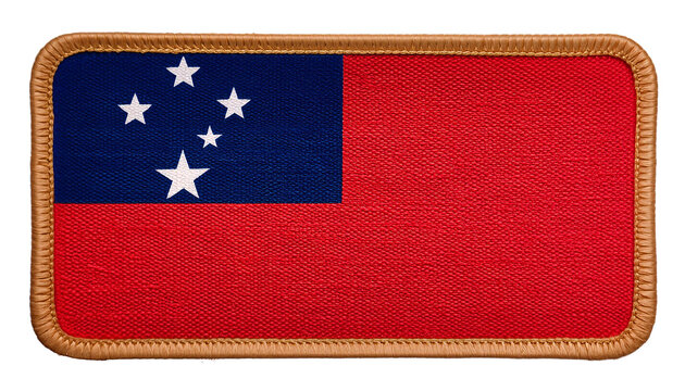 サモアの国旗の刺繍のワッペン。(Embroidered Samoa flag patch.)
