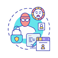 identity theft icon, identity theft vector illustration-simple illustration of identity theft, perfect for identity theft logos and icons