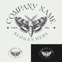 Logo Butterfly Vintage Luxury Logo for Spa, Beauty, Farm, Natural