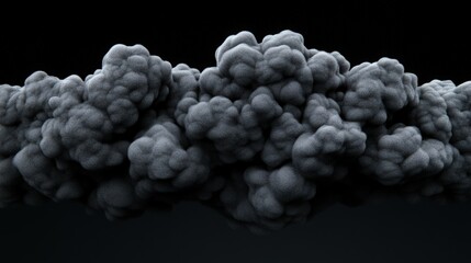 Dark Smoke Cloud: A dramatic and captivating close-up of a billowing smoke cloud, rendered in a dark and moody palette. The smoke's swirling and ethereal forms evoke a sense of mystery and intrigue.