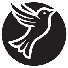 Silhouette of a bird on white background