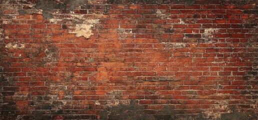 Aged Red Brick Wall Texture Background