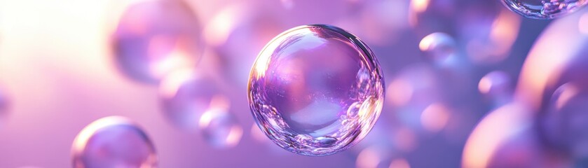 **  .Ethereal Close-Up of Iridescent Soap Bubbles in Soft Pastel Light Creating a Dreamy and Magical Atmosphere..**