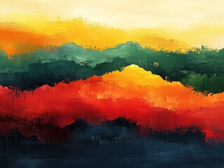 abstract background of water color splash, pastel color, green red orange yellow tone. draw on rough paper