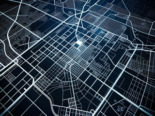 Robertsdale Alabama Street Map: Black & White Line Art Conceptual Photography