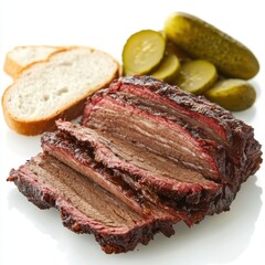 Obraz premium Thick slices of beef brisket 