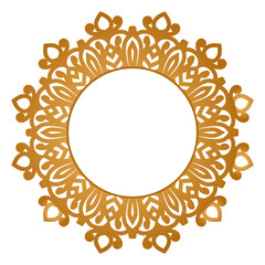 Vector gold seamless round egyptian ornament infinite circle ring border ancient egypt frame