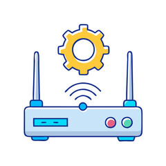 router settings icon, router settings vector illustration-simple illustration of router settings, perfect for router settings logos and icons