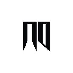 NO monogram logo design letter text name symbol monochrome logotype alphabet character simple logo
